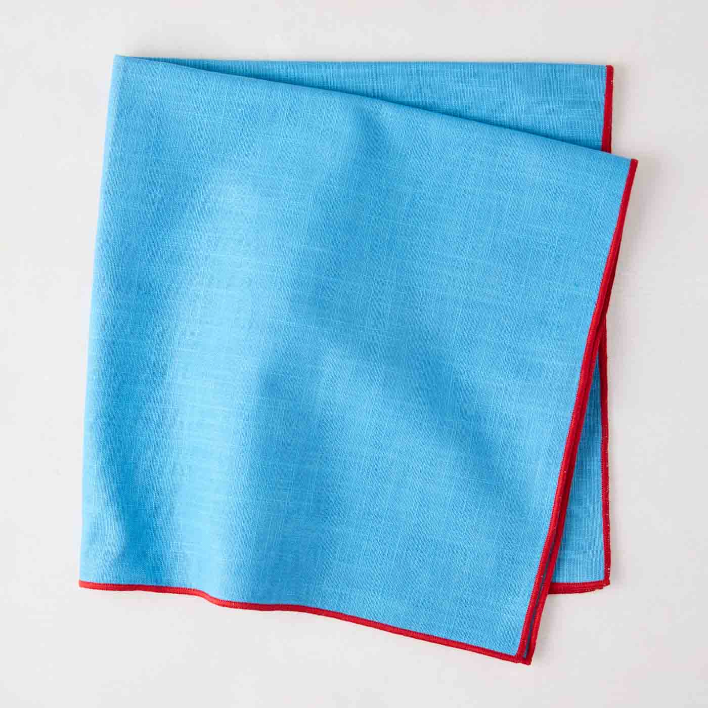 94 Hudson Grace, Napkin Embroidered Blue With Red, Hudsongracesf.com