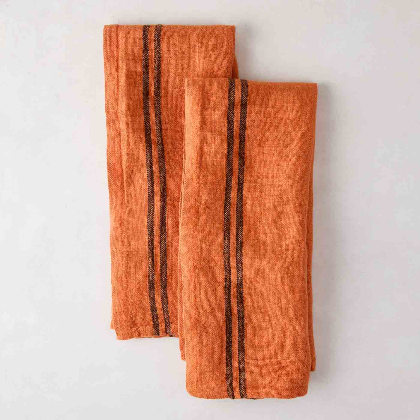 94 Hudson Grace, Stripe French Towel Burnt Orange, Hudsongracesf.com