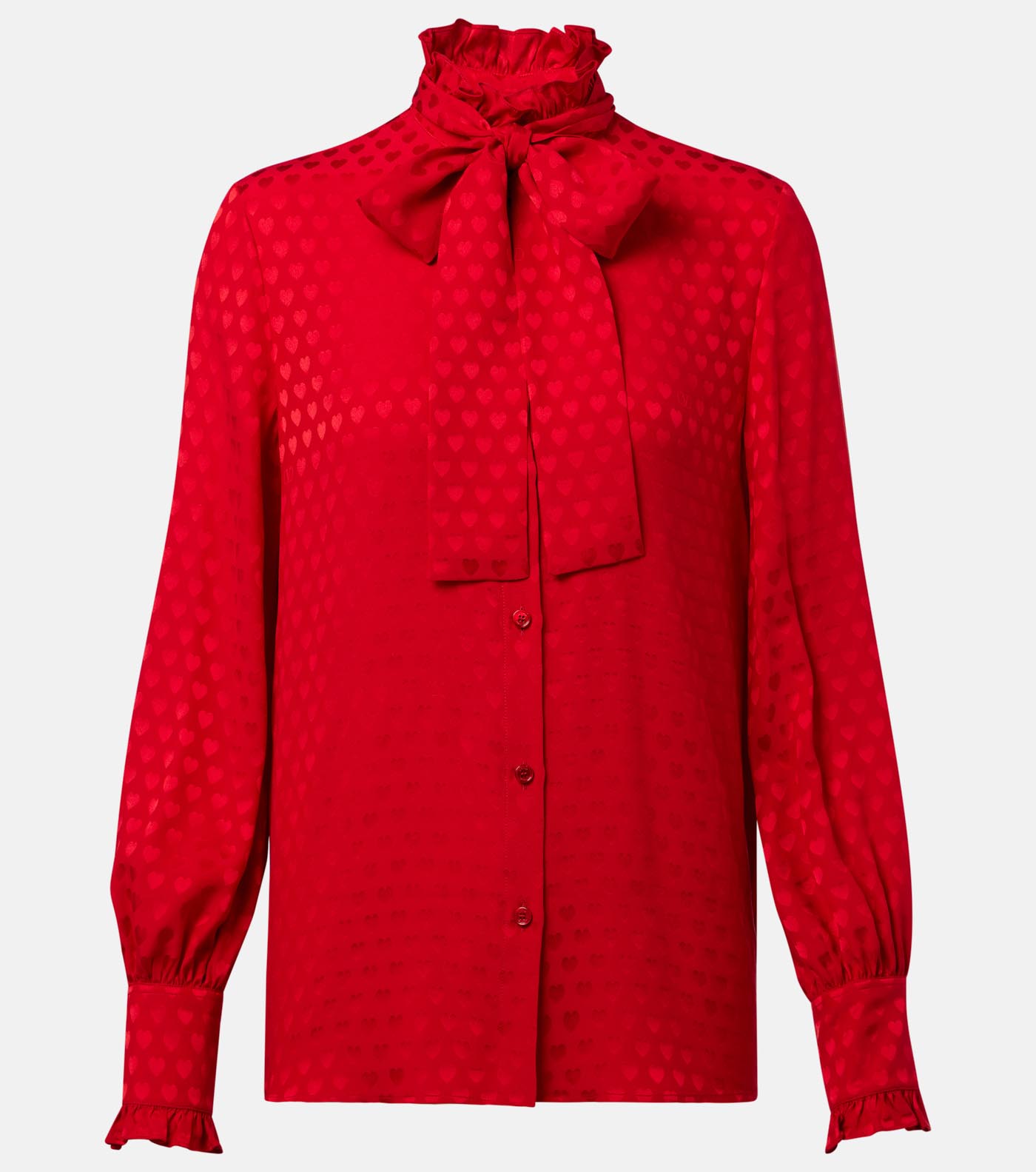 34 Valentino La Cour De Coeur Silk Crepe Shirt, Mytheresa.com