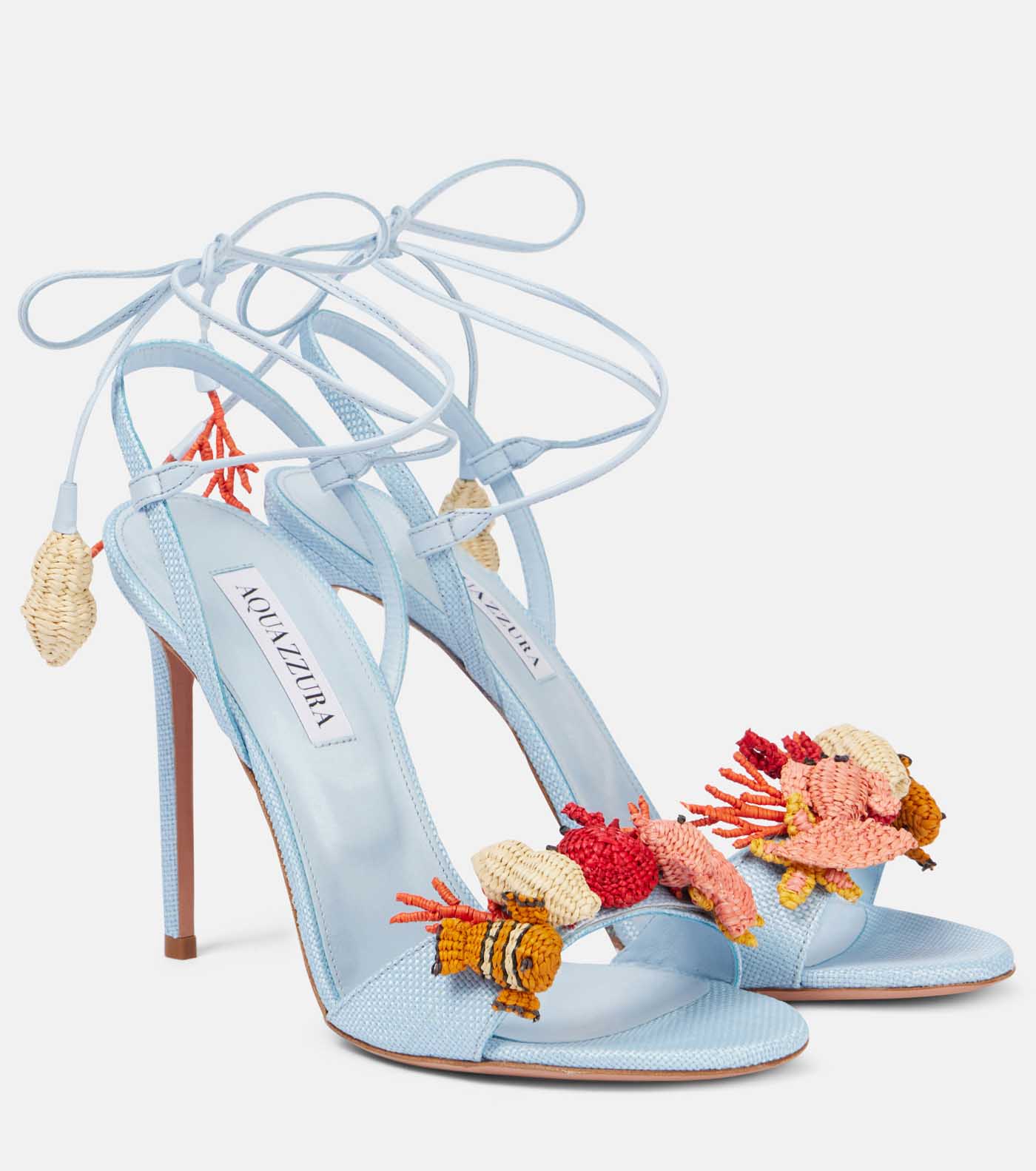 40 Aquazzura, Marea Raffia Sandals, Mytheresa.com