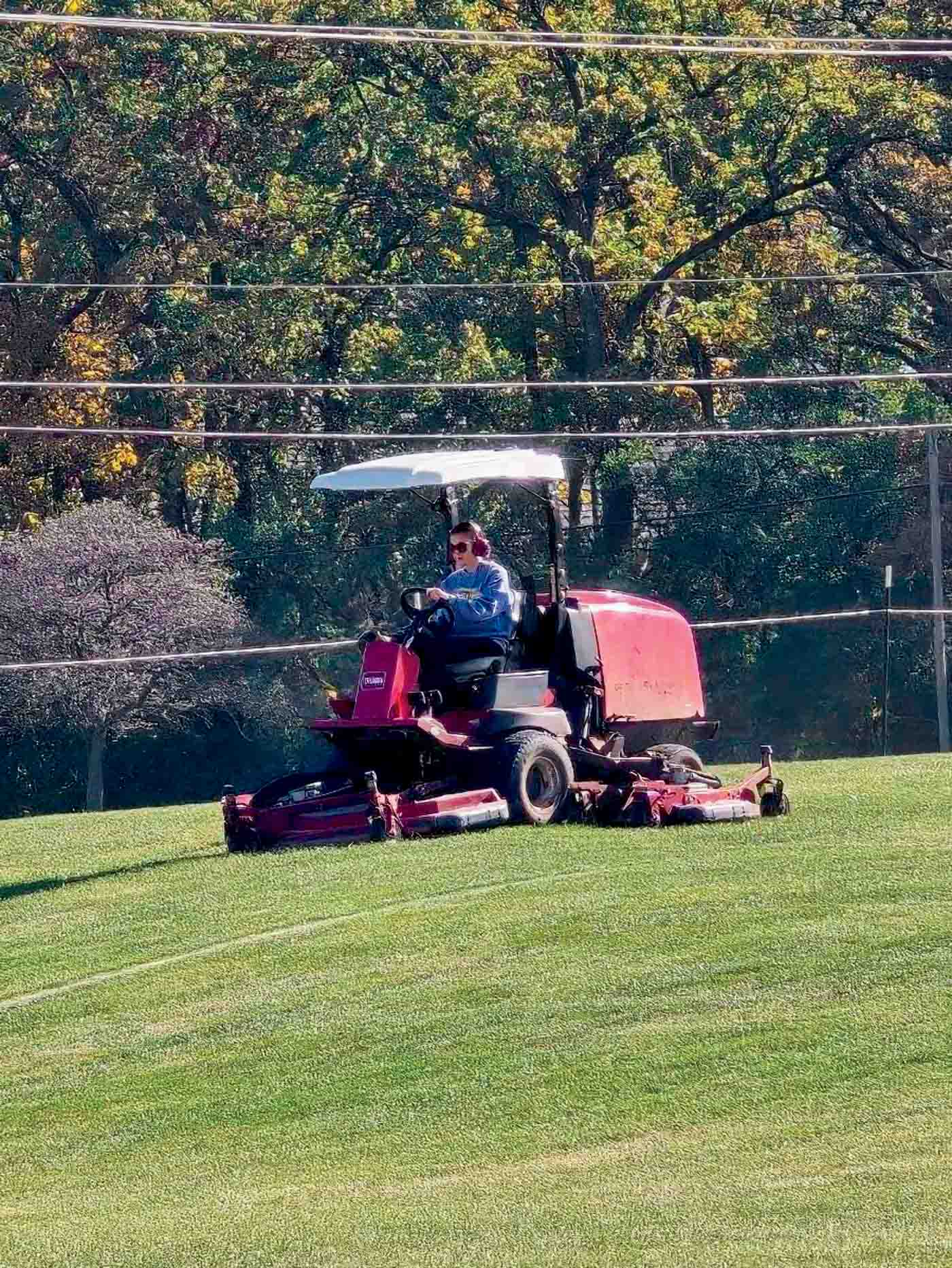 48 *as Part Of Her Monthly Principal In Residence Experience, Dr. Erin Lenart Spent The Day With The Lfhs Buildings & Grounds Crew Mowing Fields 
