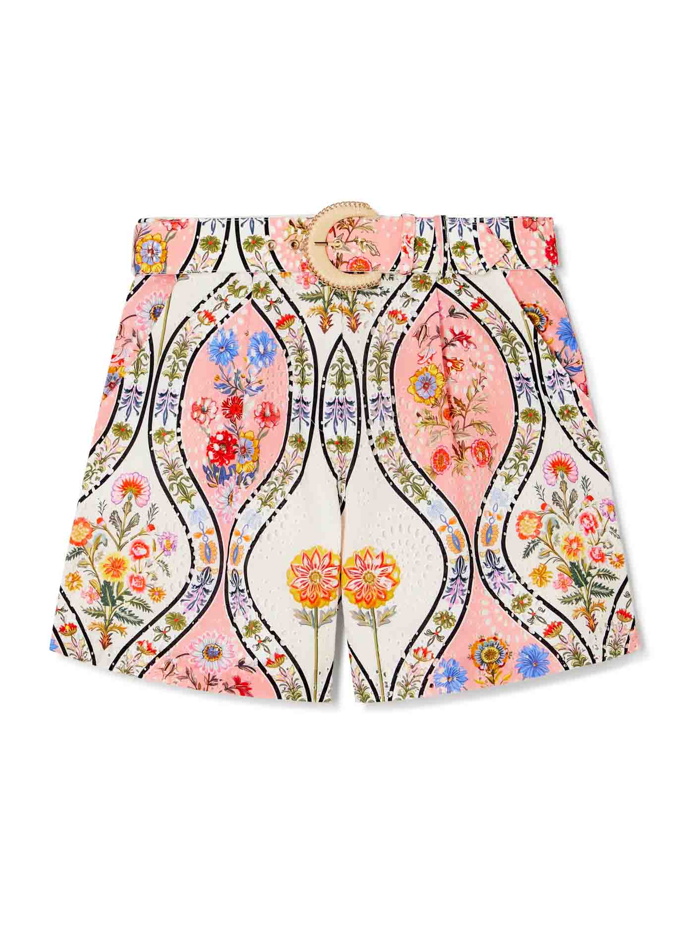 48 Borgo De Nor, Gwen Belted Printed Broderie Anglaise Cotton Shorts, Net A Porter.cm