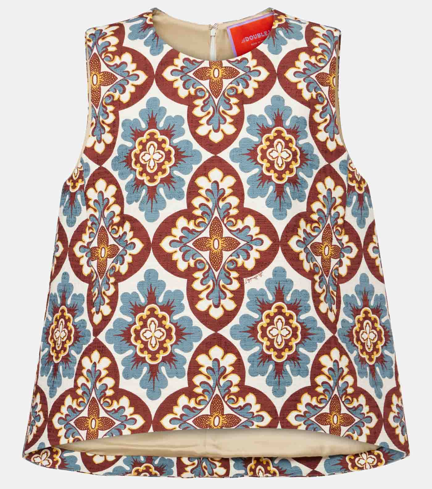 48 La Double J, La Scala Printed Cotton Top, Mytheresa.com