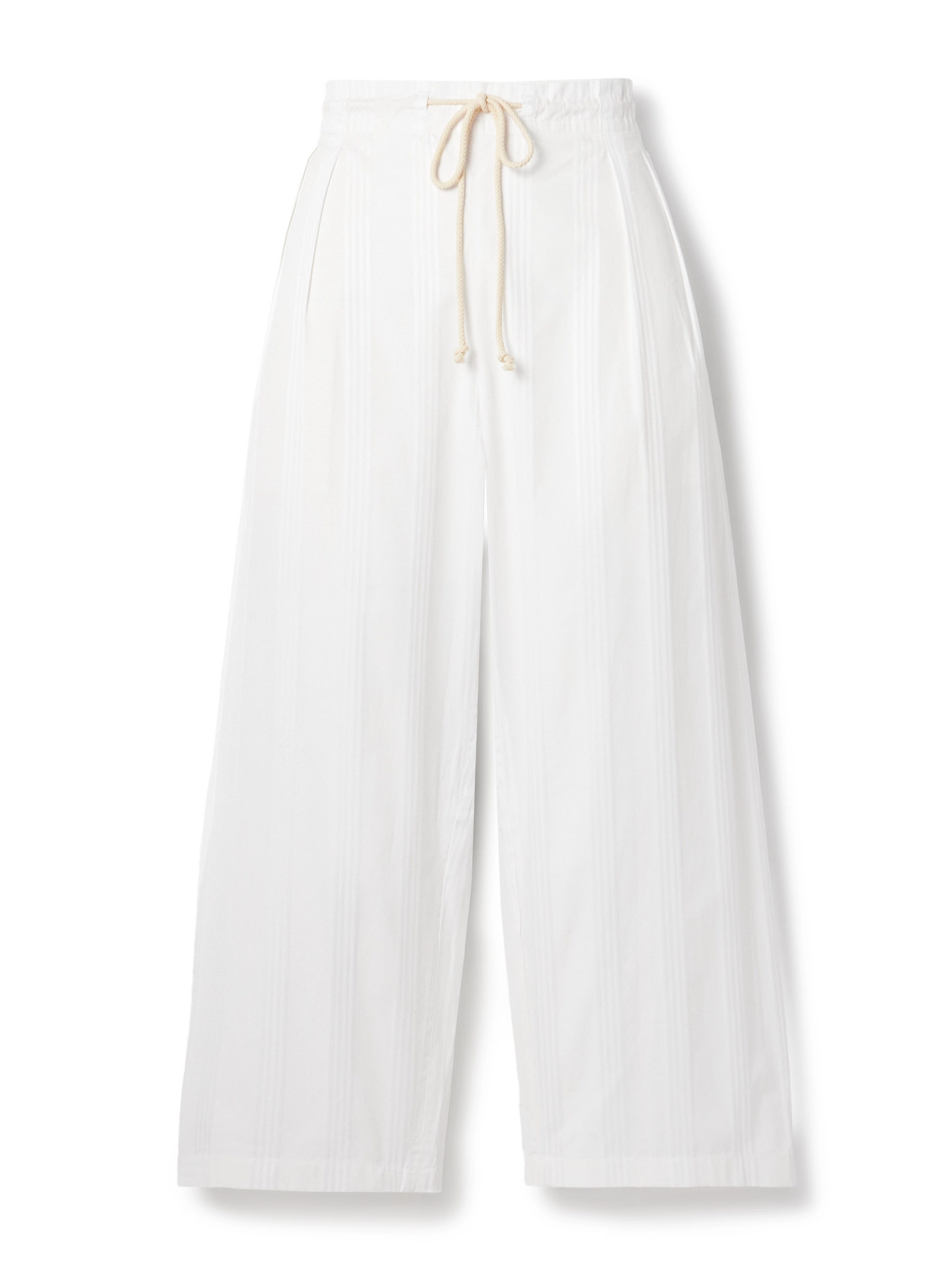 48 Maria Mcmanus, Pleated Striped Organic Cotton Jacquard Wide Leg Pants, Net A Porter.com