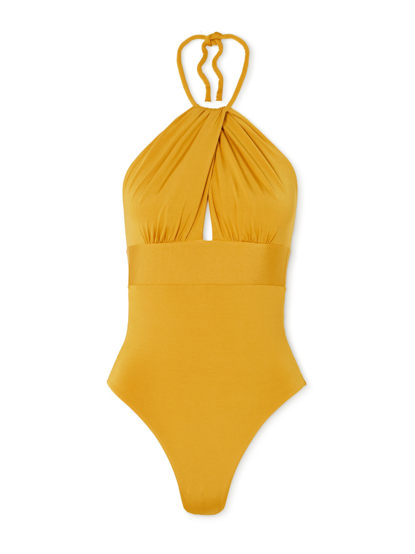 48 Max Mara, Chicca Cutout Gathered Halterneck Swimsuit, Net A Porter.com