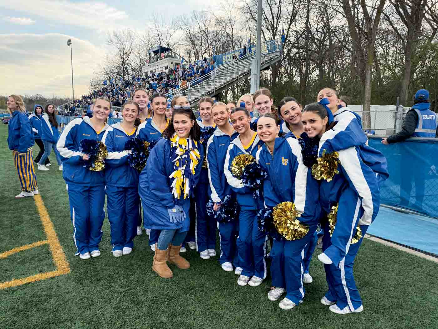 48 Principal Dr. Erin Lenart Celebrates Scout Spirit With The Lfhs Cheerleaders At The Ihsa 6a Quarterfinal Football Game, Supporting Student Athletes Every Step Of The Way