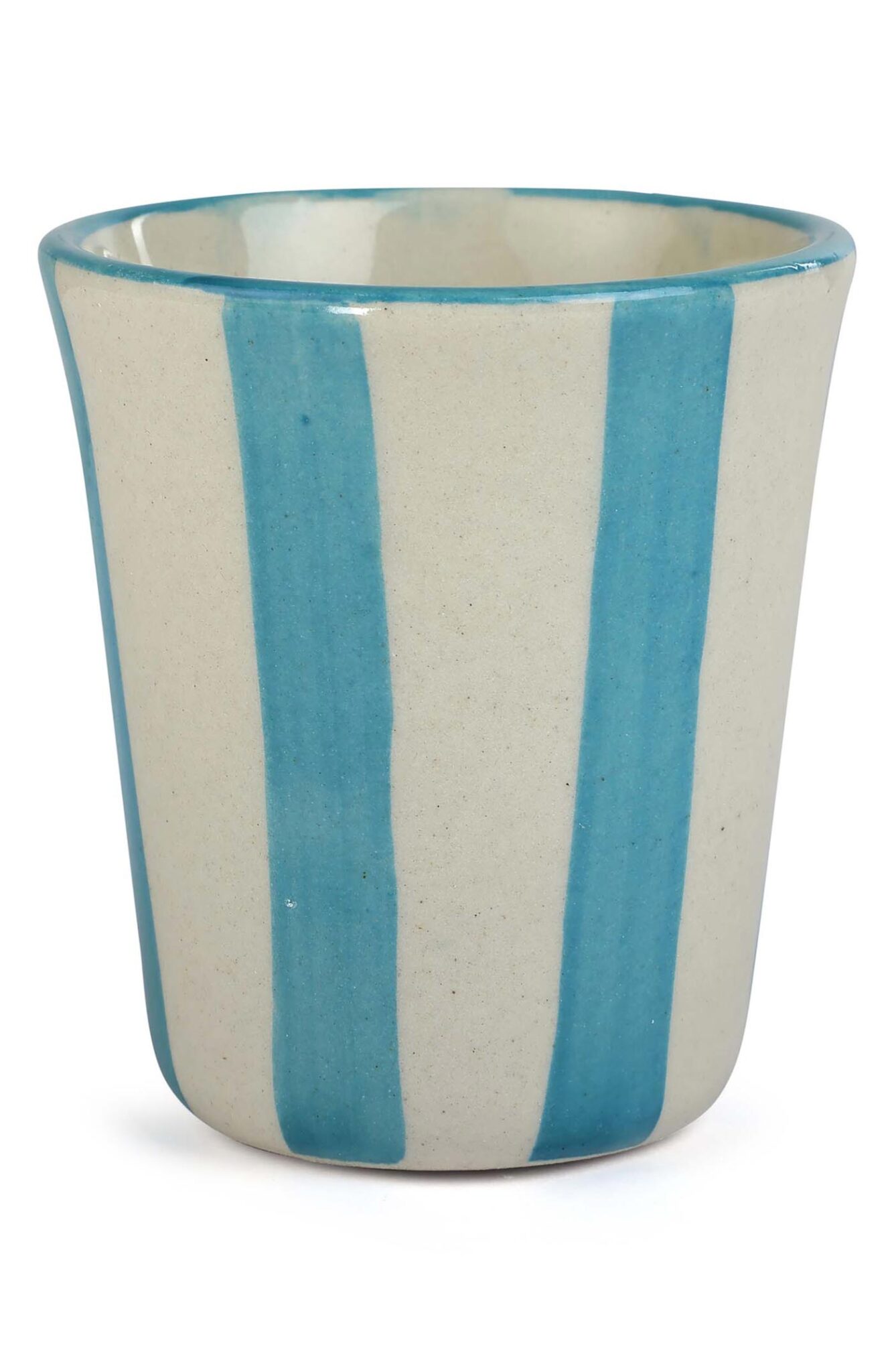 100 Casa Amarosa, Stripe Ceramic Drinking Glass In Blue, Nordstrom.com