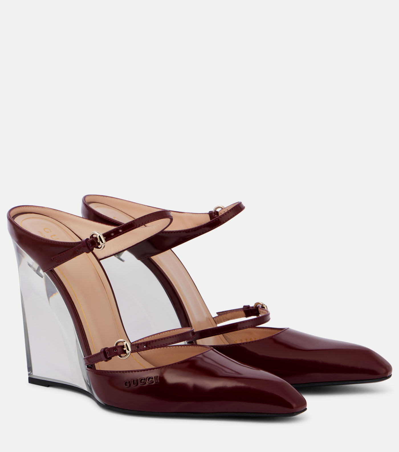 48 Gucci, Logo Leather Wedges, Mytheresa.com