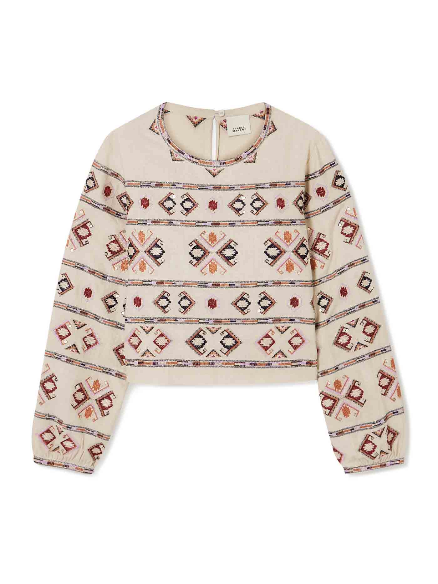 48 Isabel Marant, Zeyna Sequin Embellished Embroidered Silk Gauze Top, Net A Porter.com