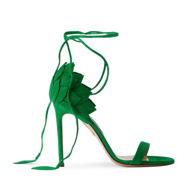 48 Main Aquazura, Hibiscus 105 Lace Up Suede Sandals, Net A Porter.com