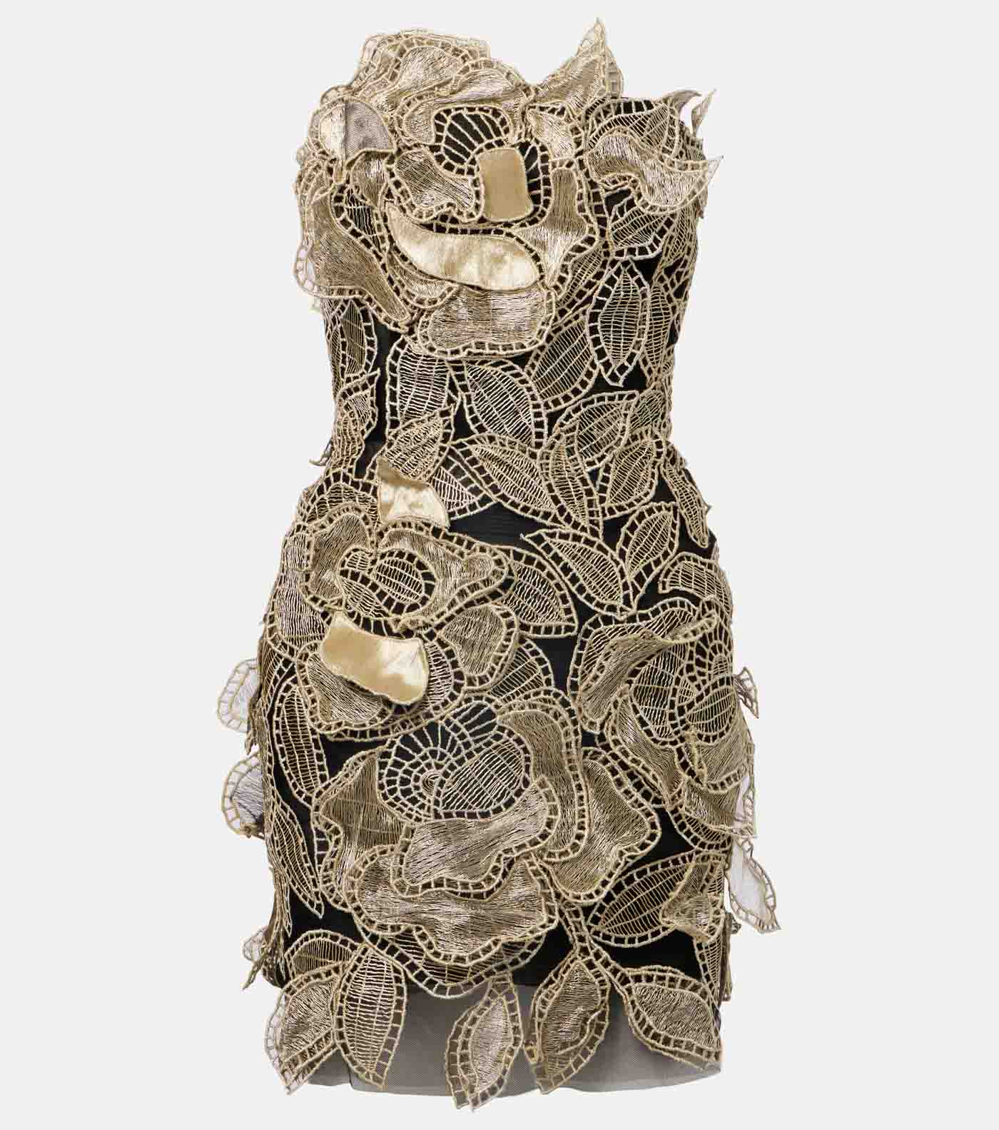 48 Oscar De La Renta, Floral Applique Tulle Minidress, Mytheresa.com