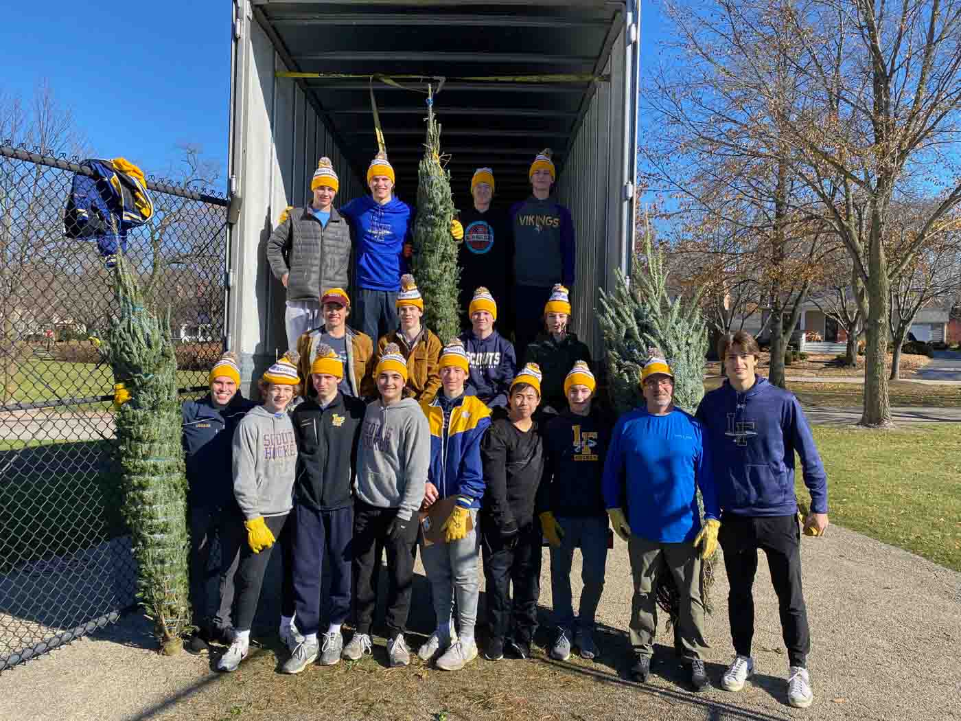 52 Scout Players Working The Christmas Tree Lot