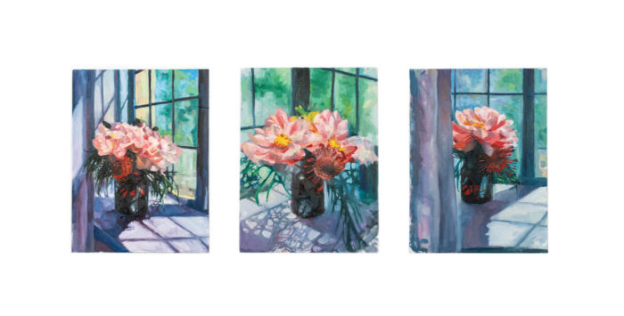 53 The Peony Variations, Oil On Linen, 18 X 24 Inches Each