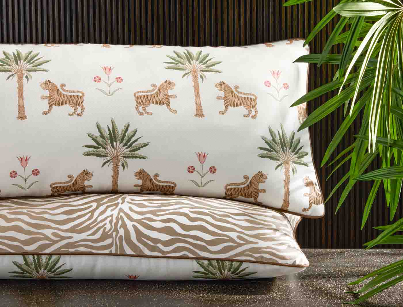 41 Tiger Palm & Regine Coconut Pillow Cover By Matouk