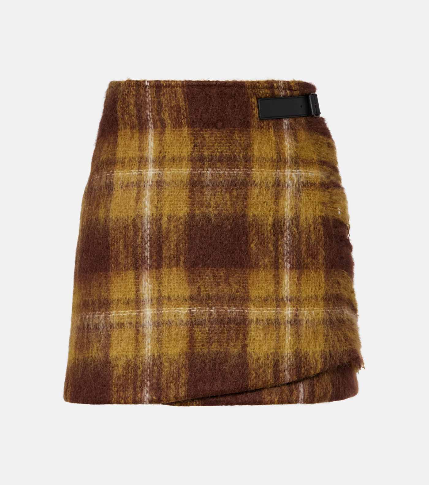 44 Loewe, Checked Mohair And Wool Miniskirt, Mytheresa.com