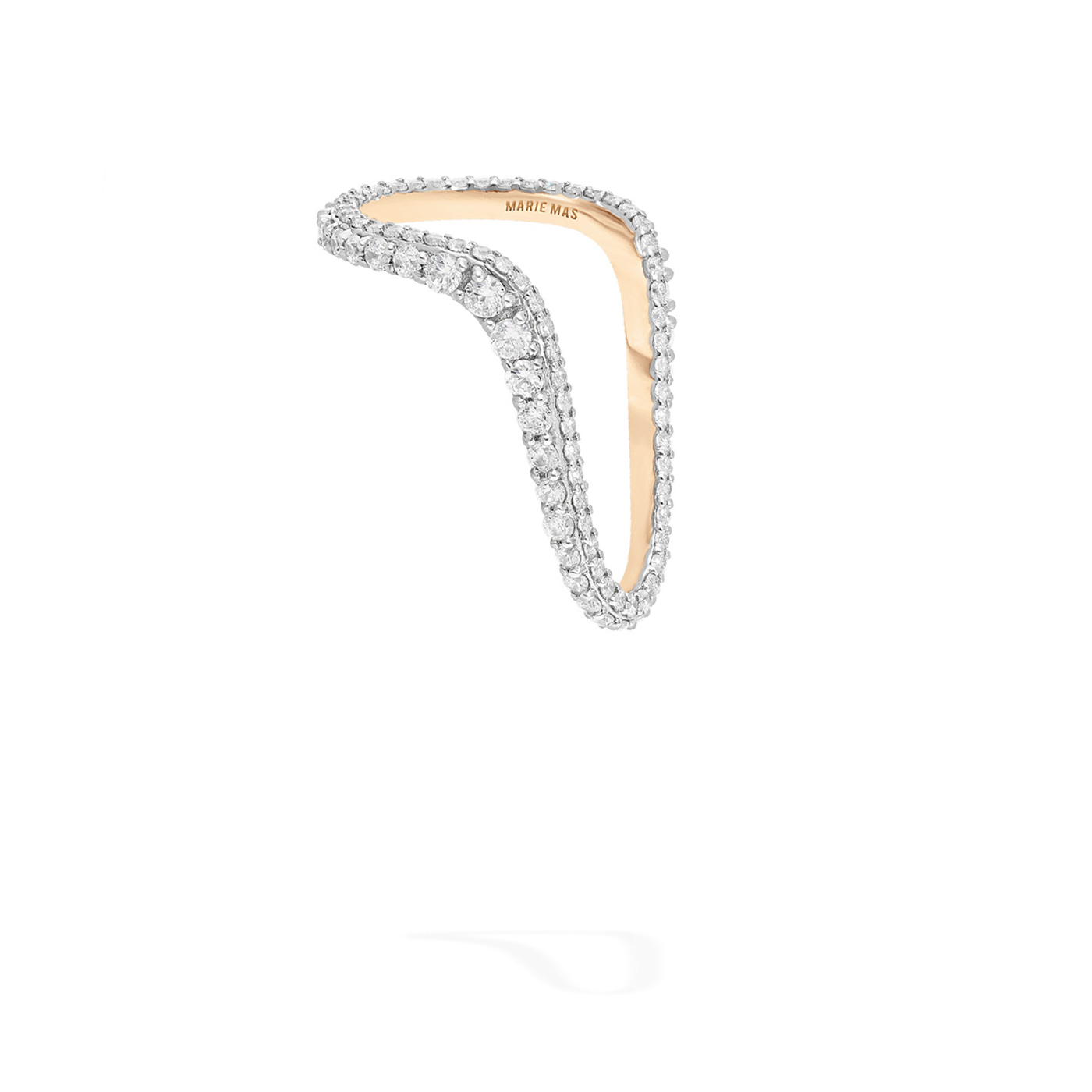 44 Marie Mas, Radiant Ring In Full Pavé, Rose Gold & Diamonds, Mariemas.com