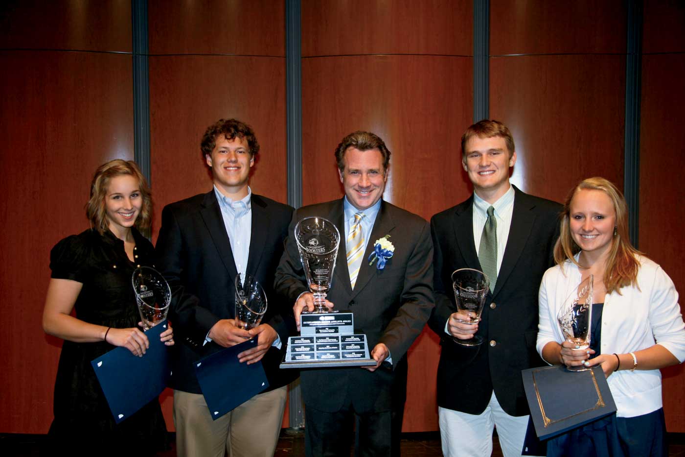 59 Brian Vandenberg Flanked By Recipients Of The 2011 Outstanding Senior Athlete Award