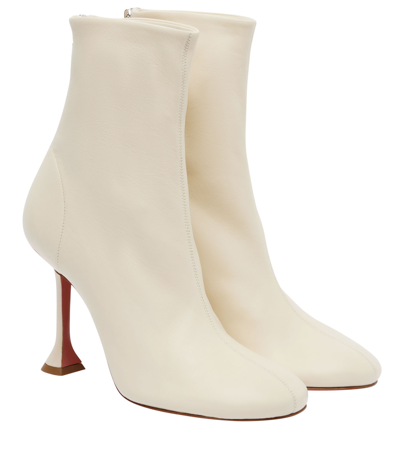 38 Amina Muaddi Iris 95 Leather Ankle Boots, Mytheresa.com