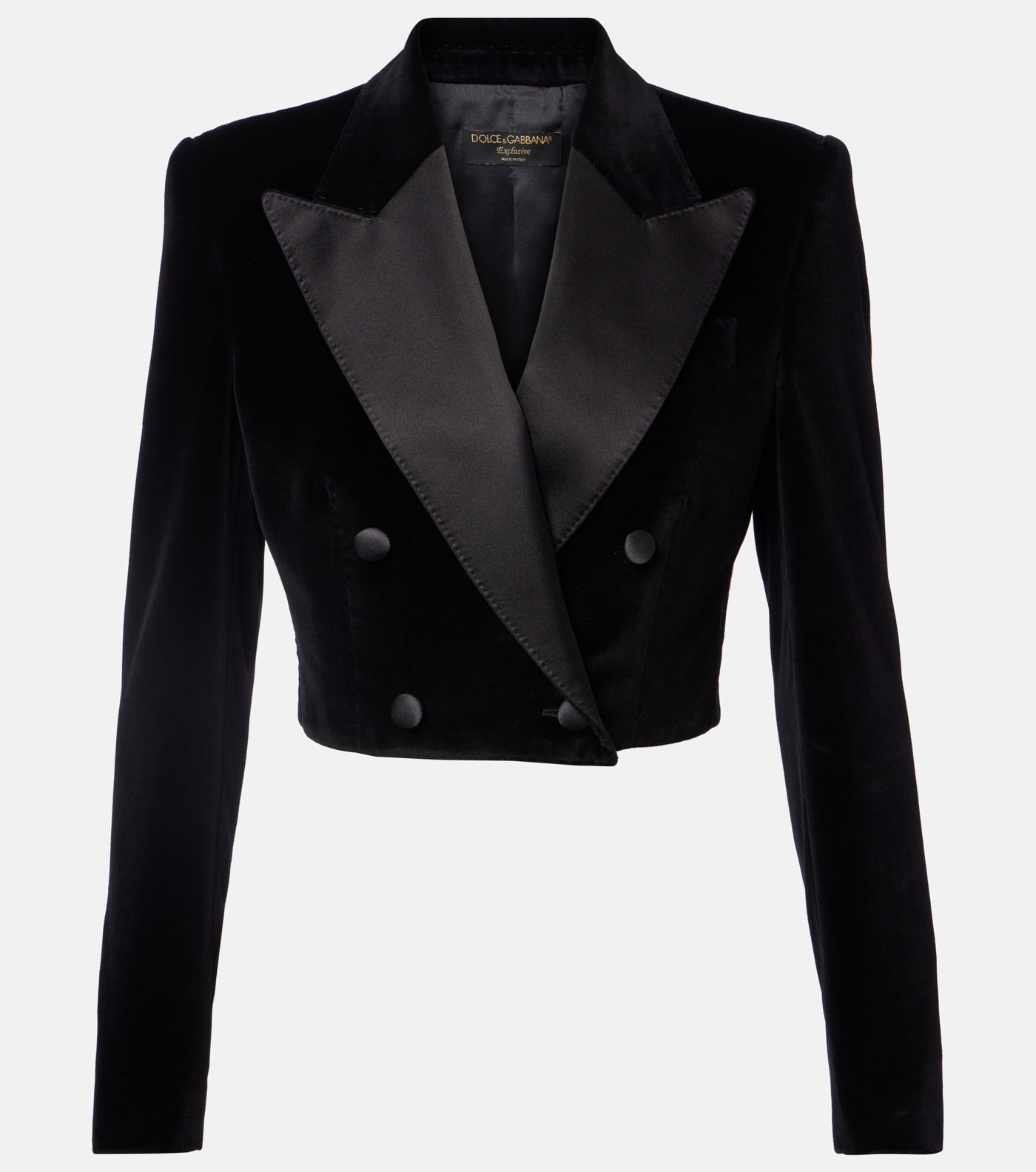 44 Dolce & Gabbana, Cropped Cotton Blend Velvet Blazer, Mytheresa.com