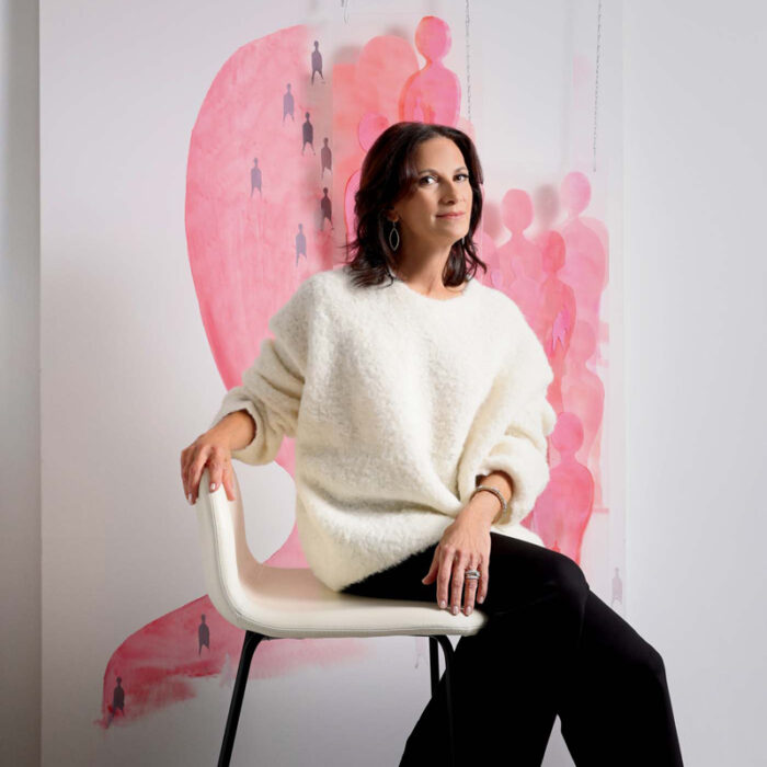 54 Main Caren Helene Rudman Wearing Toteme Boucle Sweater And Pant, Neiman Marcus Northbrook