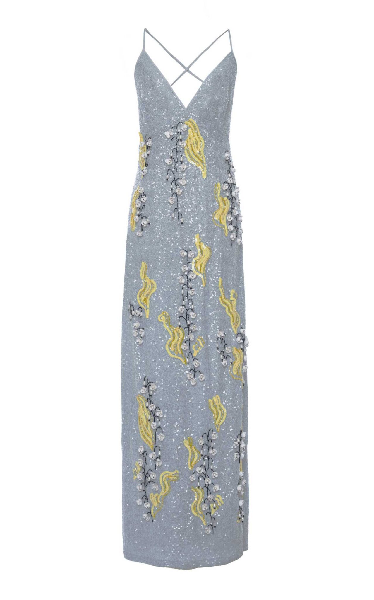 32 Des Phemmes Sequined Floral Design Maxi Dress, Modaoperandi