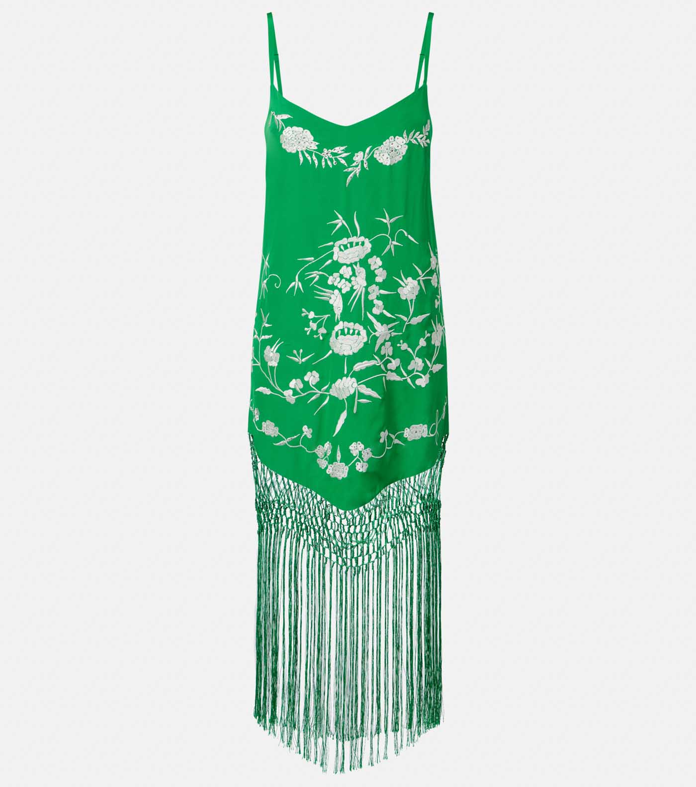 36 Camilla, Embellished Embroidered Fringed Silk Minidress, Mytheresa.com