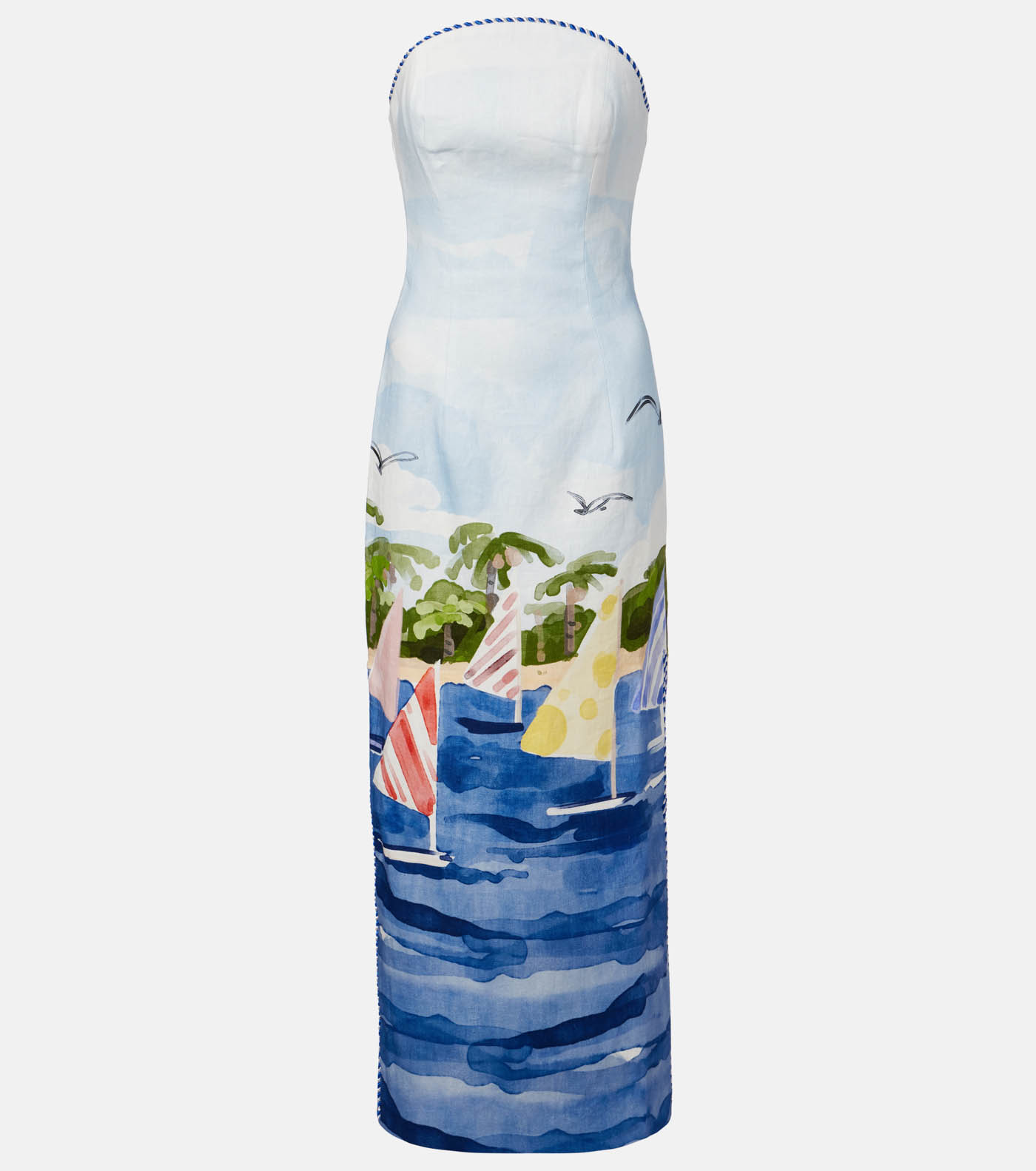 36 Leo Lin, Ava Printed Linen Bustier Dress, Mytheresa.com