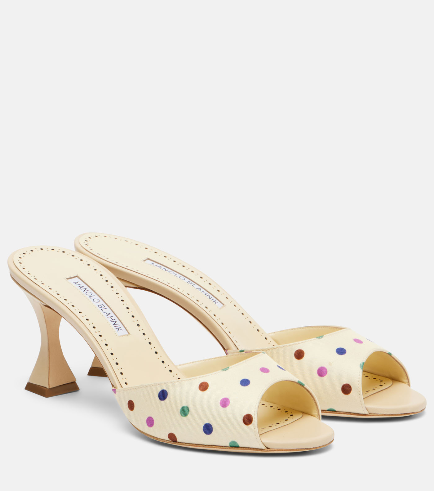 36 Manolo Blahnik, Jadaron Polka Dot Twill Mules, Mytheresa.com