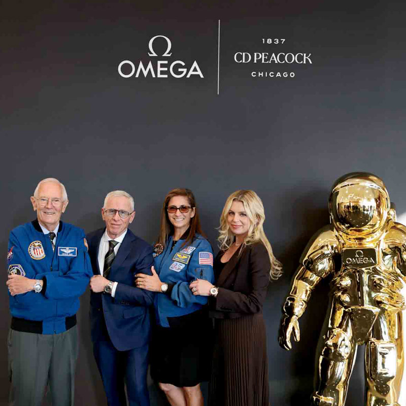 95 Main Nasa Astronaut Charlie Duke, Cd Peacock Vice Chairman Steven Holtzman, Nasa Astronaut Nicole Stott and cd Peacock Chief Marketing Officer Chelsea holtzman Lawrence