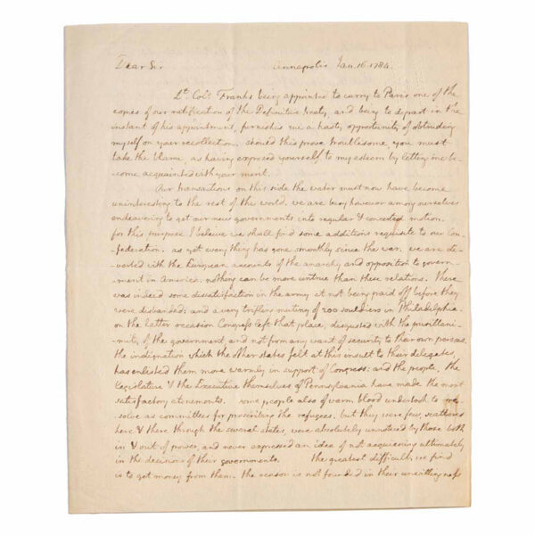56 Main Thomas Jefferson Autograph Letter, Signed To Marquis Chastellux