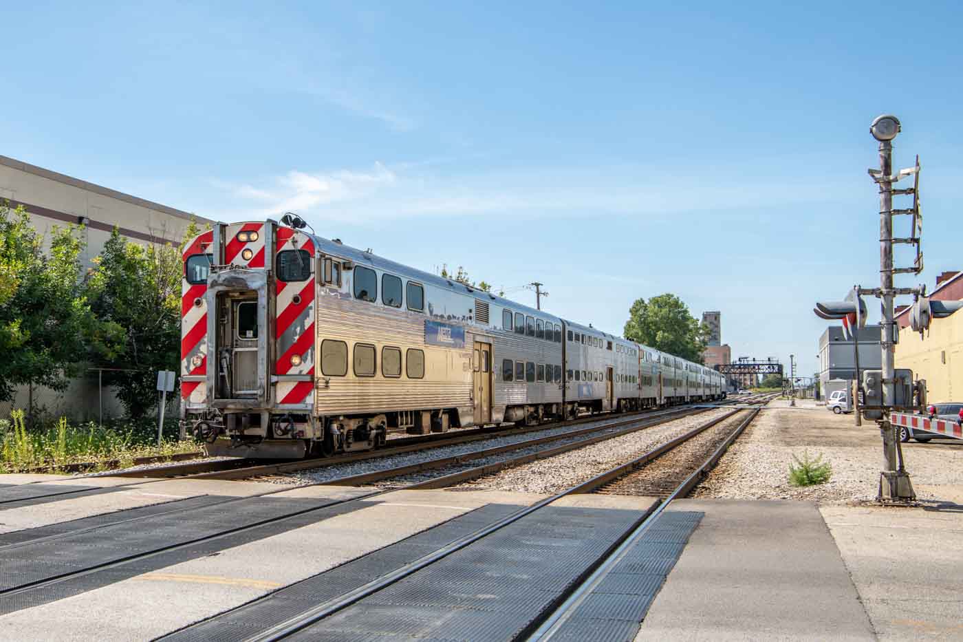 The Metra Train Pulls Into The Morgan Street Station In The Fulton Market Area