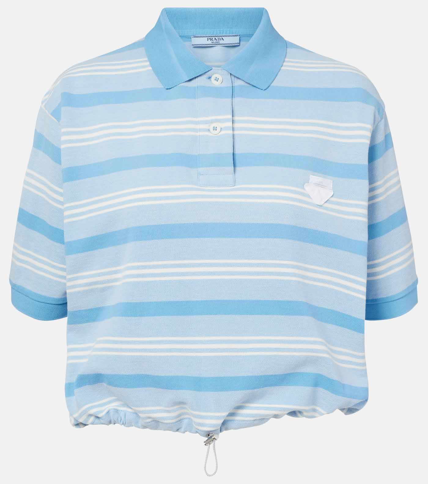 34 Prada, Striped Cropped Cotton Piqué Polo Shirt, Mytheresa.com