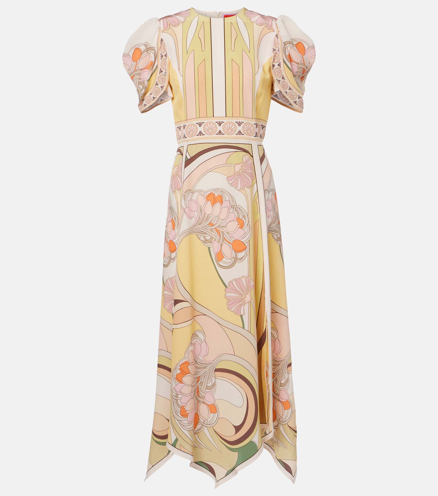 36 La Doublej Cherie Floral Silk Midi Dress, $1,750, Mytheresa.com