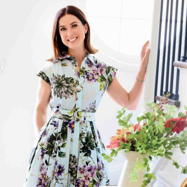 36 Main Aimee Reynolds Wearing Cara Cara Dress In Margaux Bloom Blue, Bunny & Babe 3