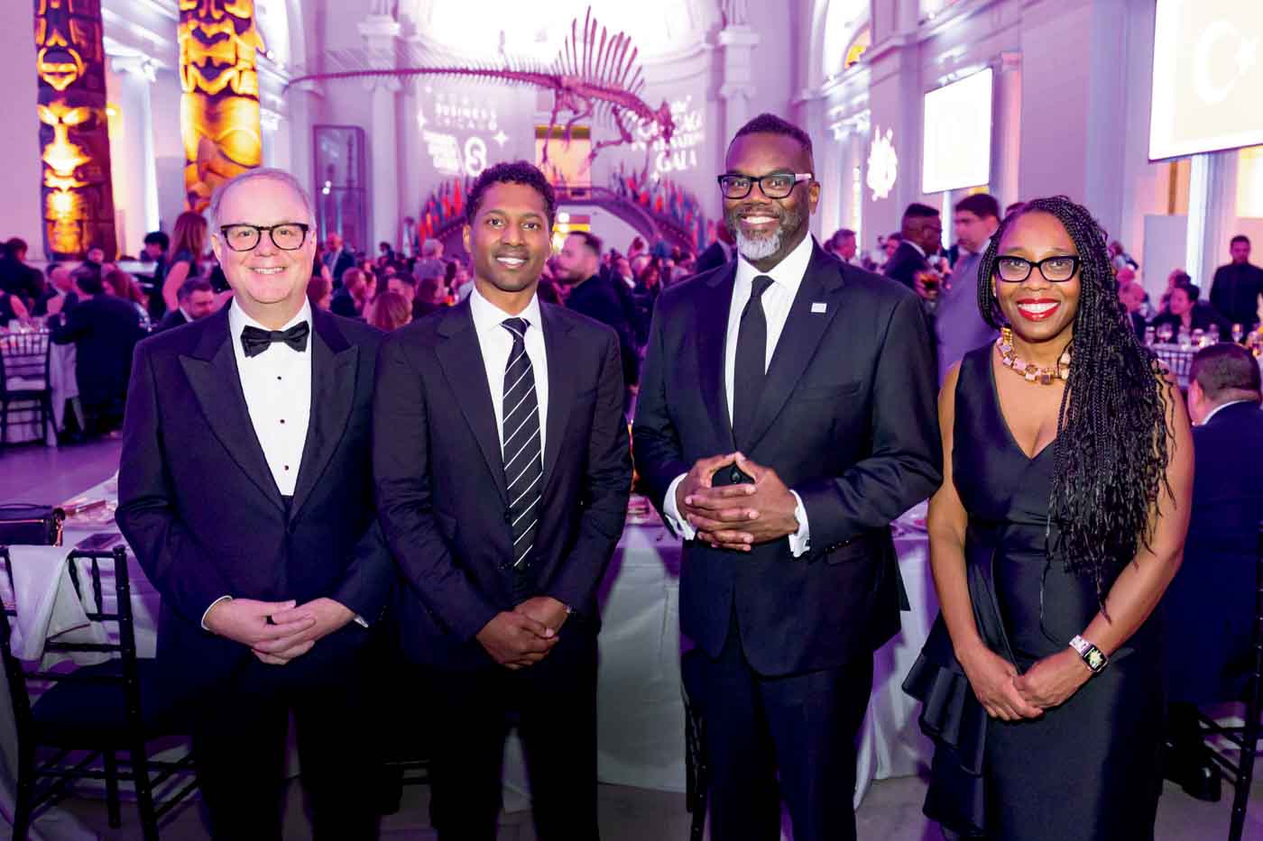 104 Phil Clement At The Chicago International Gala, Joined By World Business Chicago Vice Chair Charles Smith, Chicago Mayor Brandon Johnson, And Dcase Commissioner Kenya Merritt