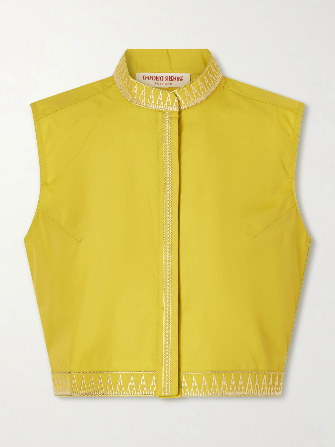13 Emporio Sirenuse, Andorra Papyrus Embroidered Cotton Blend Top, Net A Porter.com