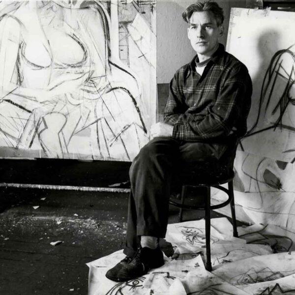 51 Main 1. Willem De Kooning Sitting With Charcoal Drawings