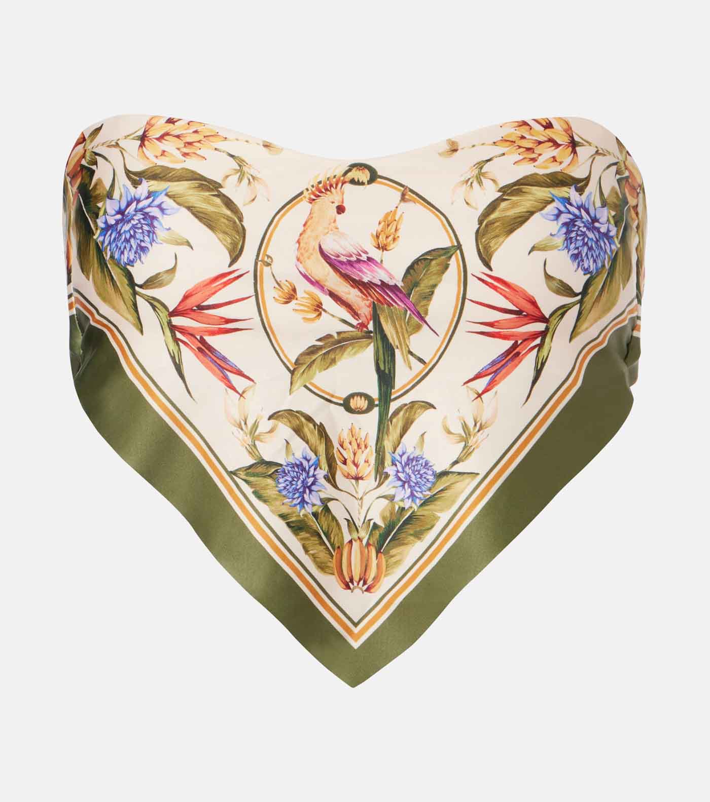 33 Farm Rio Strilitiza Printed Bandeau Bikini Top, $128, Mytheresa.com
