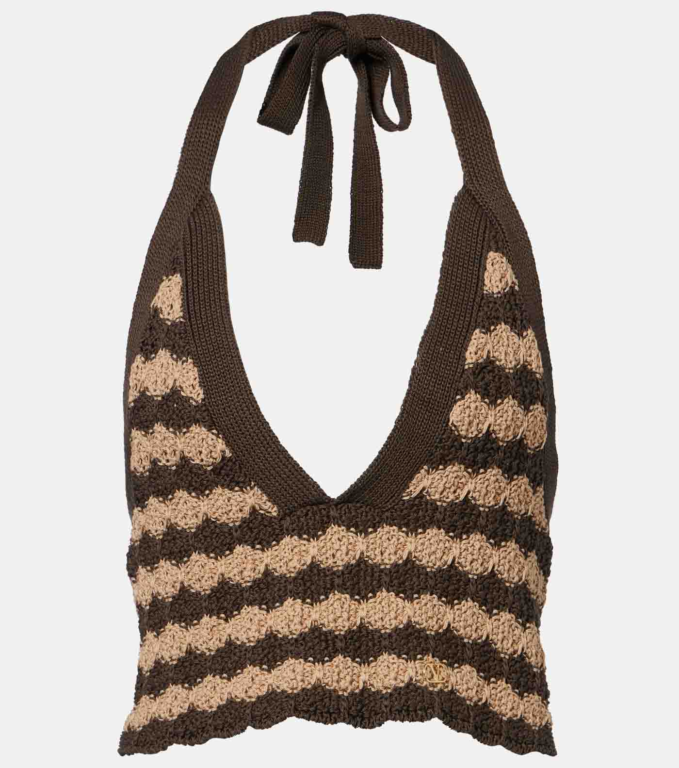 33 Valentino Striped Knitted Cotton Cropped Top, $1,400, Mytheresa.com