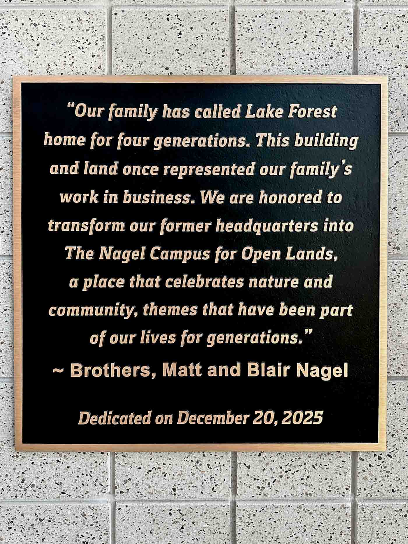 46 (please Use Small Ok) Dedication Plaque