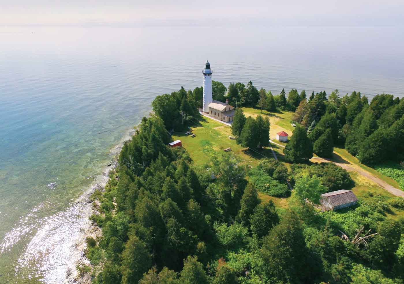 Cana Island Lighthouse On Lake Michigan, Door County Wisconsin