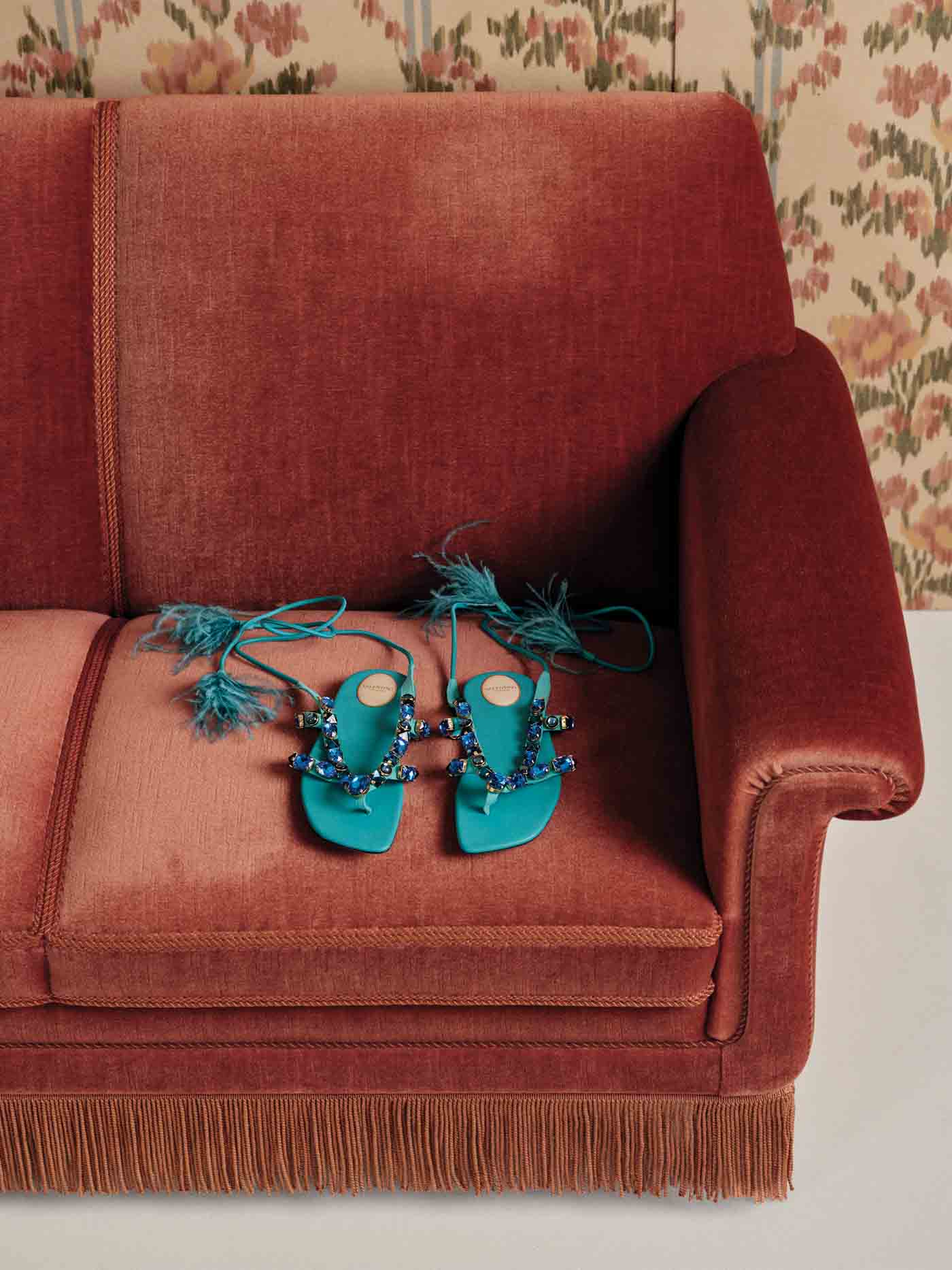 33 Valentino Garavani, Resort Embellished Suede Thong Sandals, Mytheresa.com