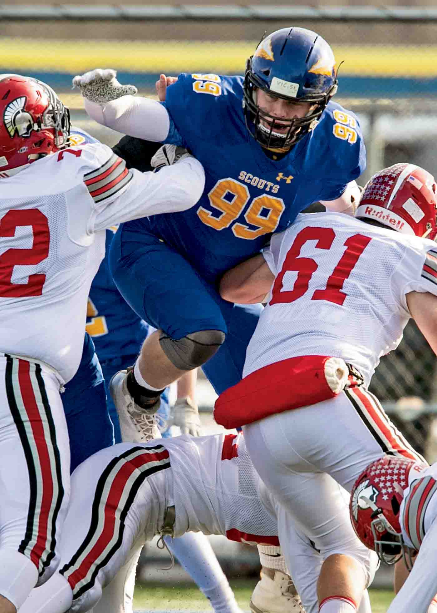 61 Rylie Mills Showing Early Potential With Lake Forest High School Football. Photograph By Joel Lerner. Jpg