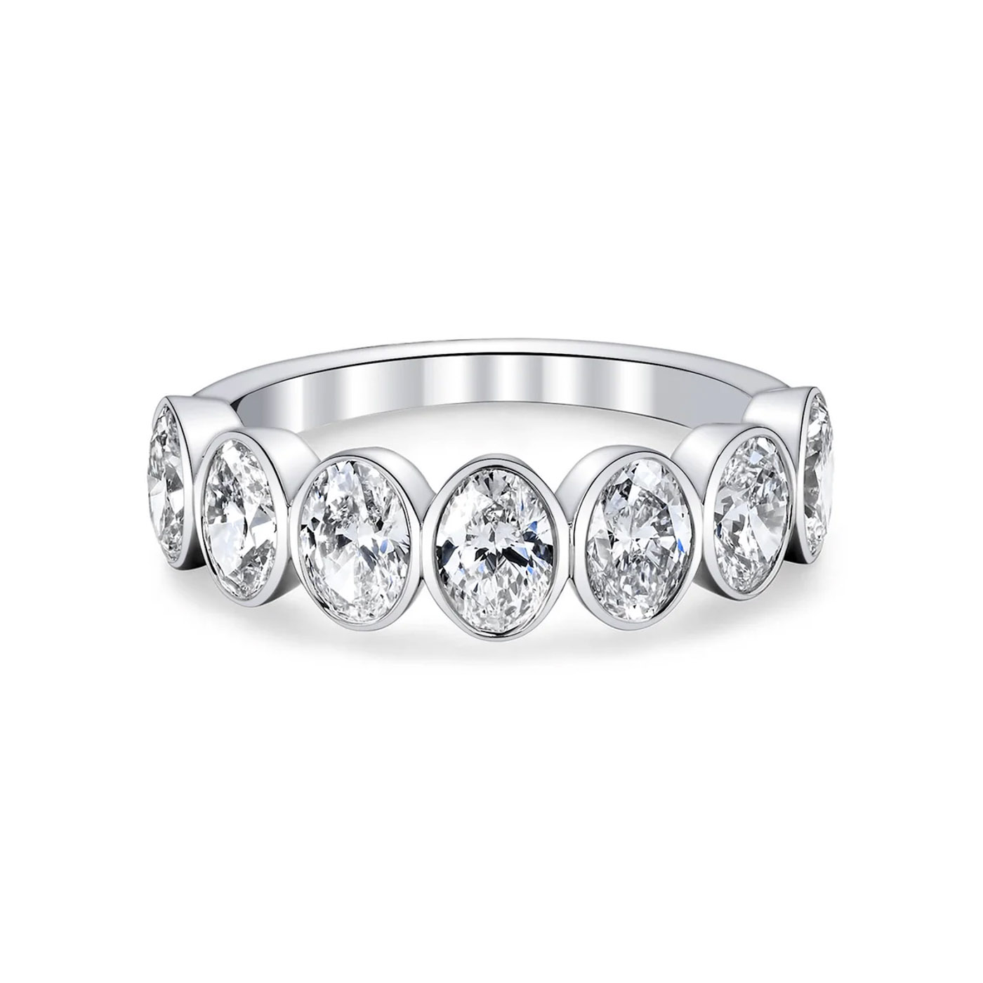 18k White Gold 7 Stone Diamond Band