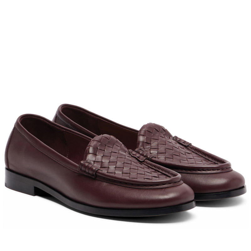 34 Main Bottega Veneta, Silenzio Intrecciato Leather Loafers, Mytheresa.com