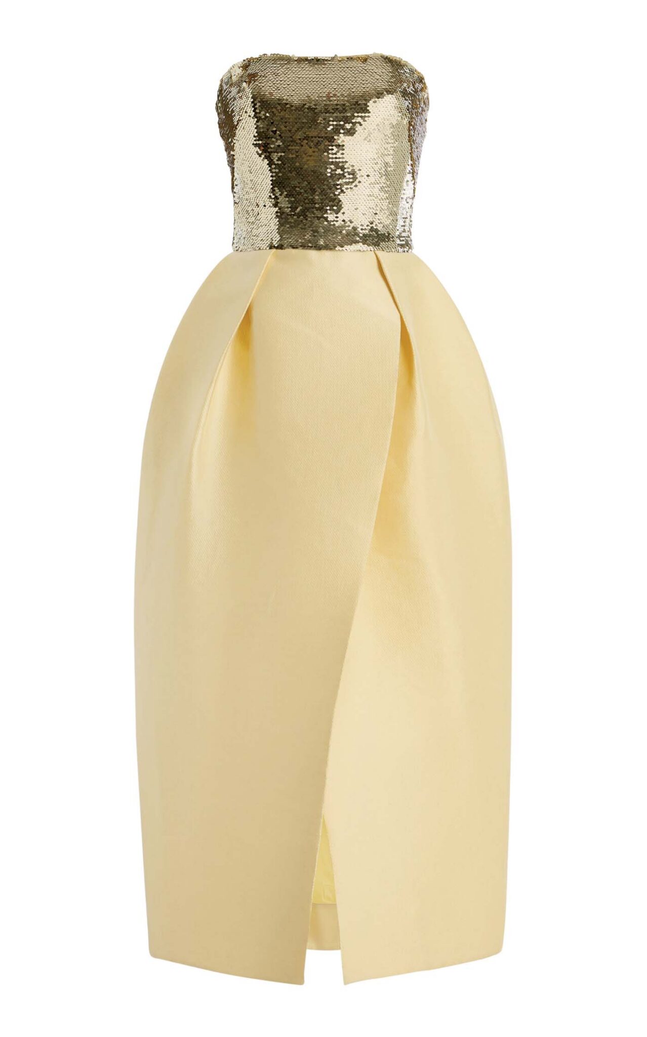 40 Large Monique Lhuillier Yellow Sequin Bodice Dress