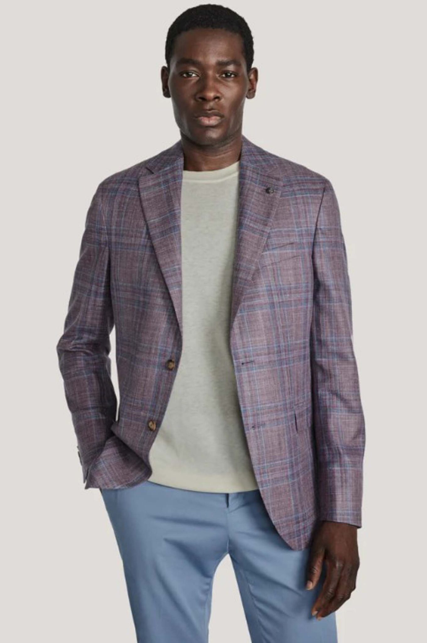 53 Jack Victor Midland Berry Plaid Blazer