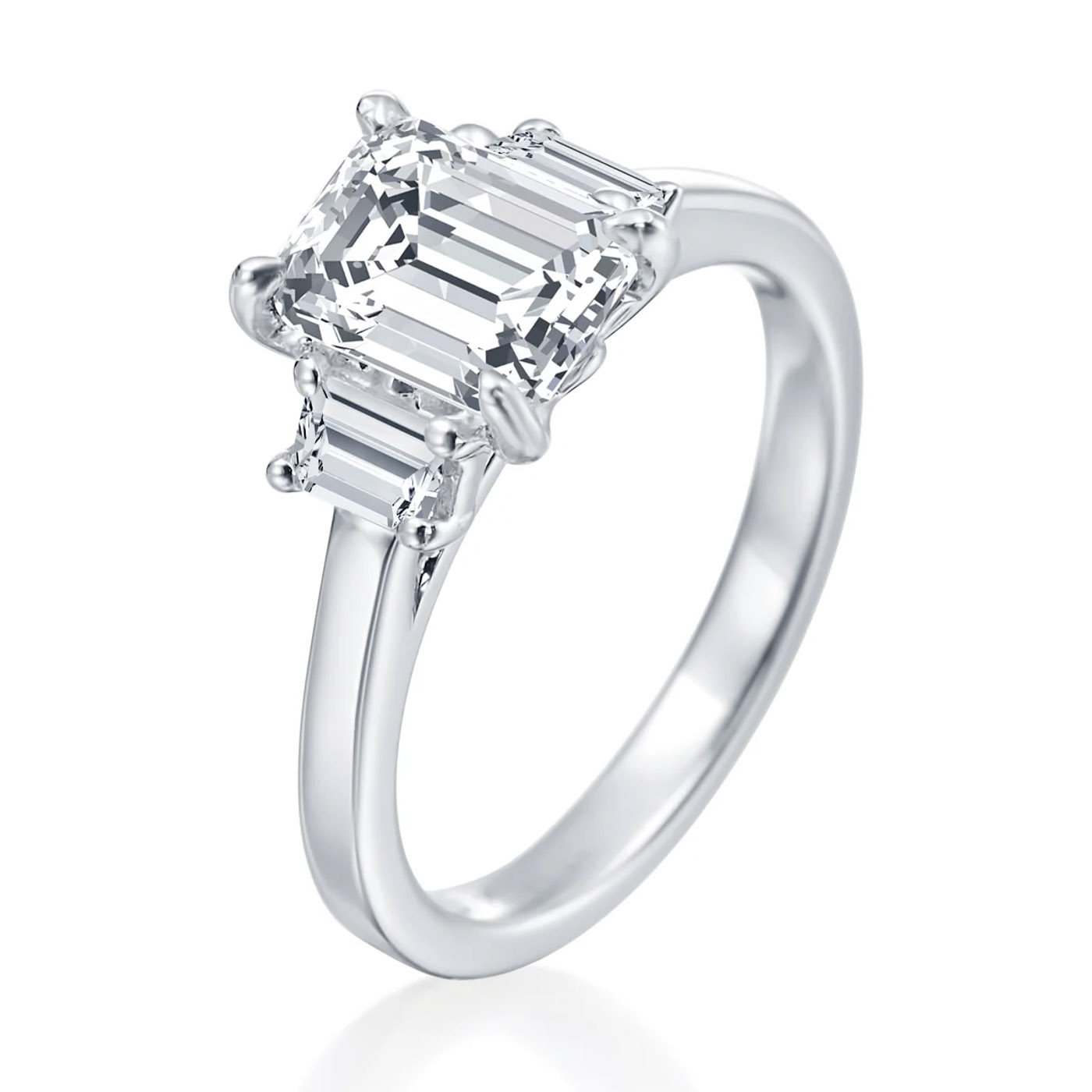 Gold Coast 3 Stone Emerald Wedding Ring