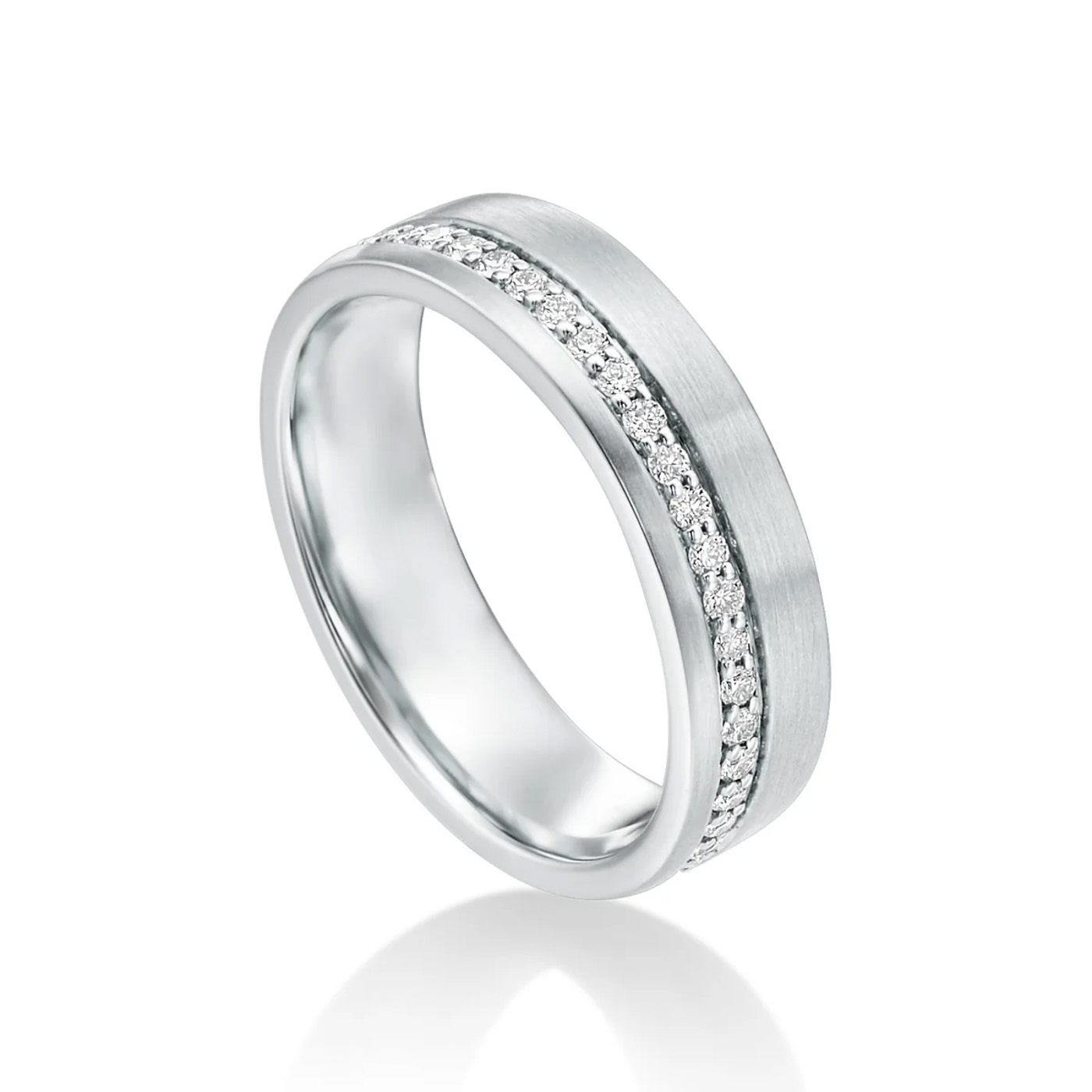 River North Offset Diamond Channel Wedding Band