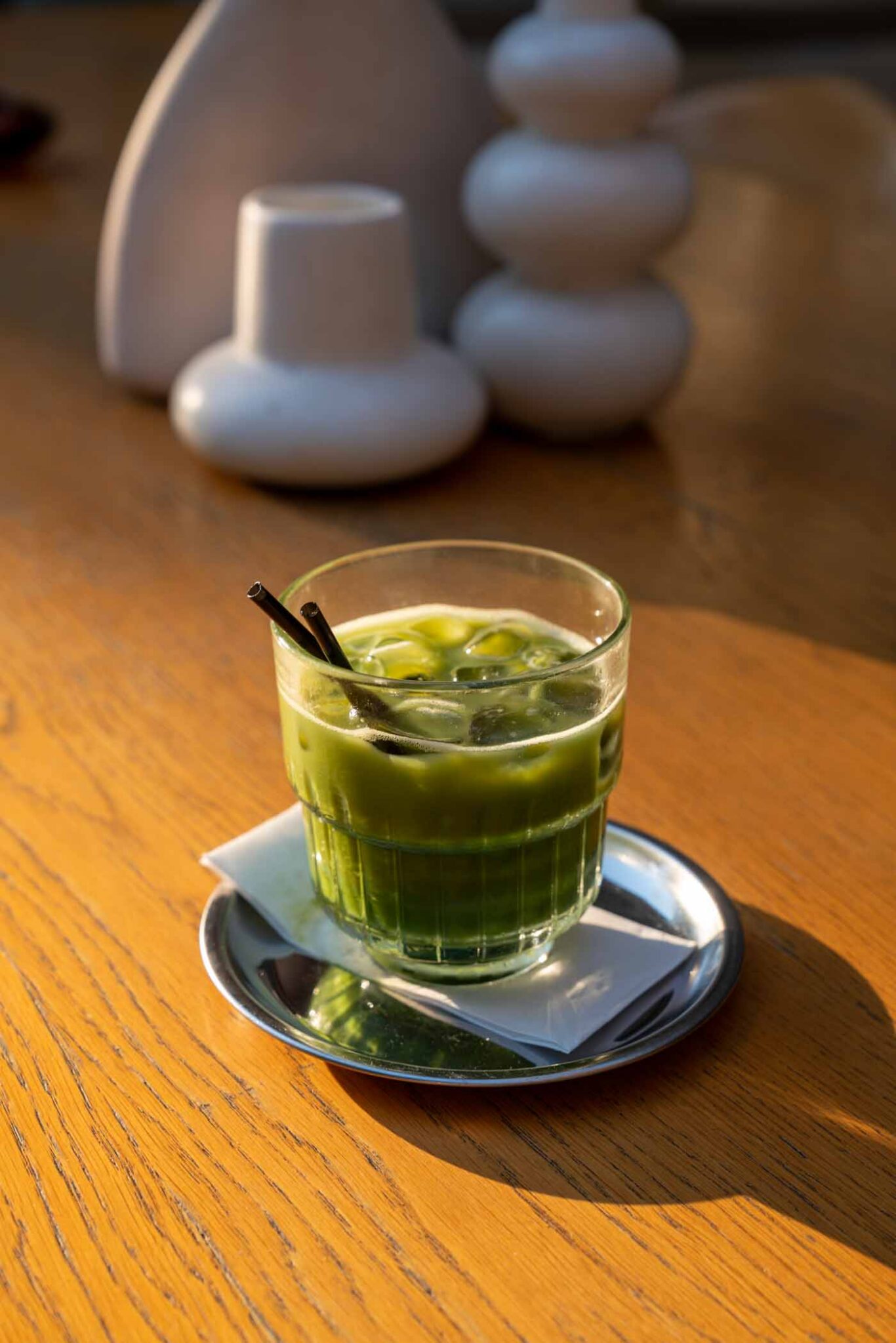 Refreshing Iced Matcha Drink — Modern Healthy Lifestyle Concept